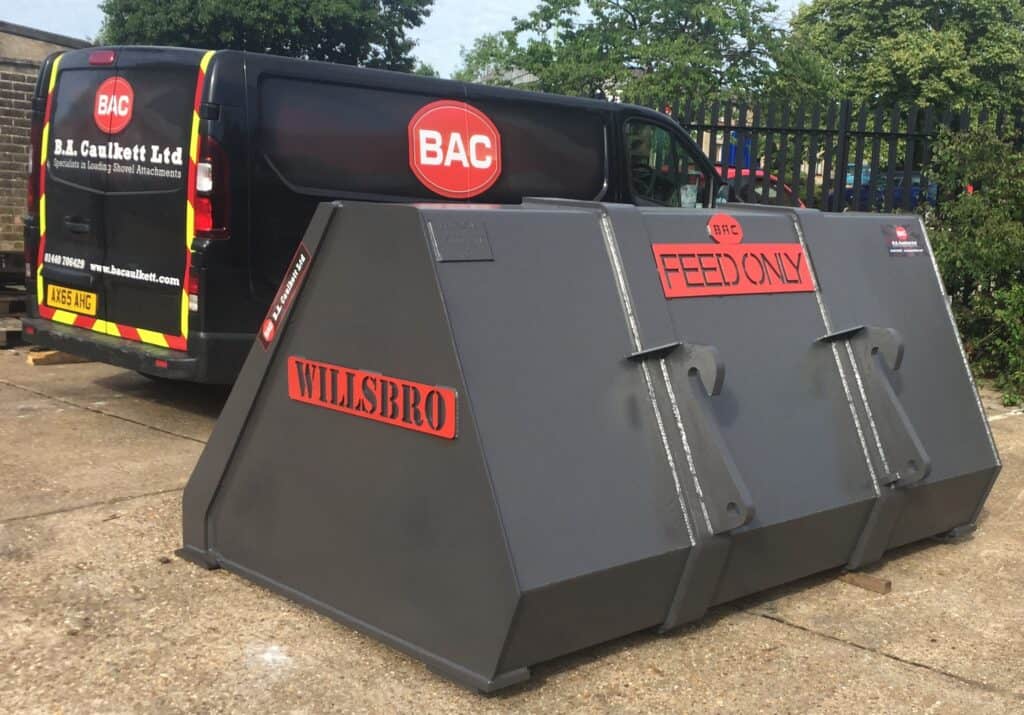 telehandler bucket with BAC van B. A. Caulkett