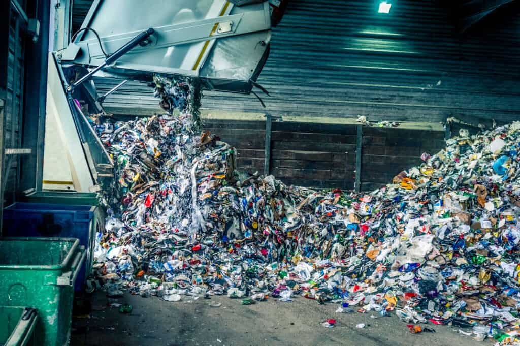 waste at recycling plant for high tip buckets B. A. Caulkett