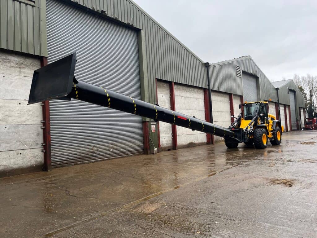 Tubular Pusher Blade from BA Caulkett on JCB Wheel Loader