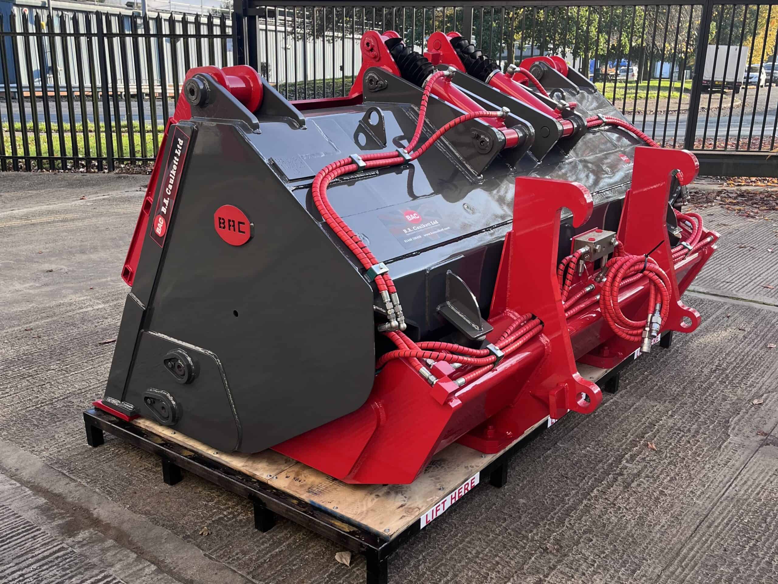 clam bucket back angled after refurbishment BA Caulkett